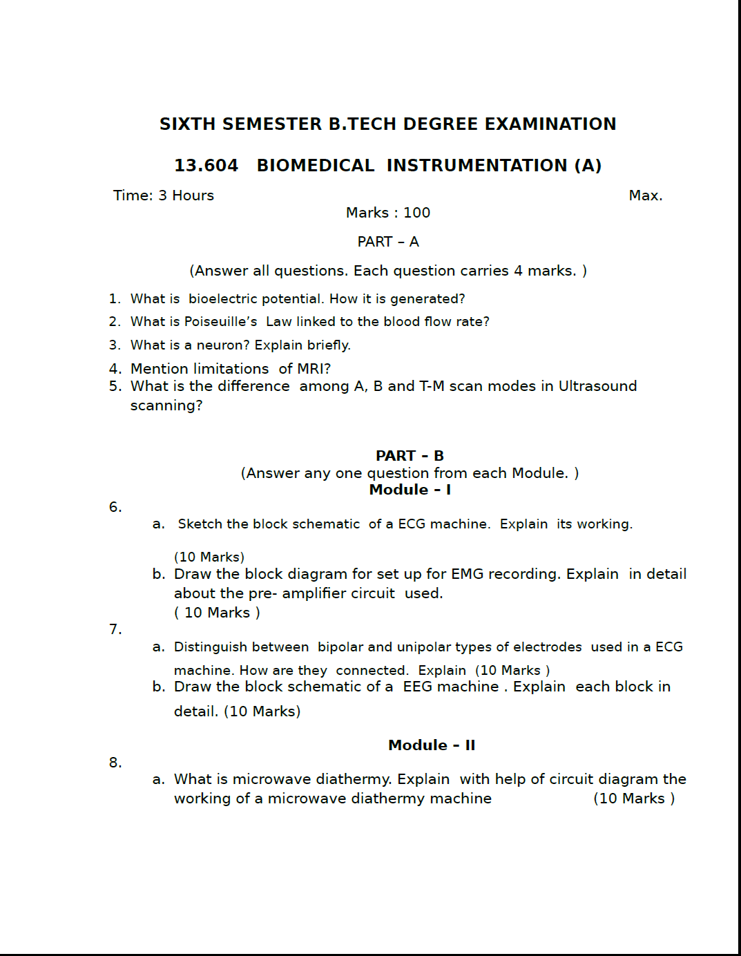 basic course in biomedical research question paper