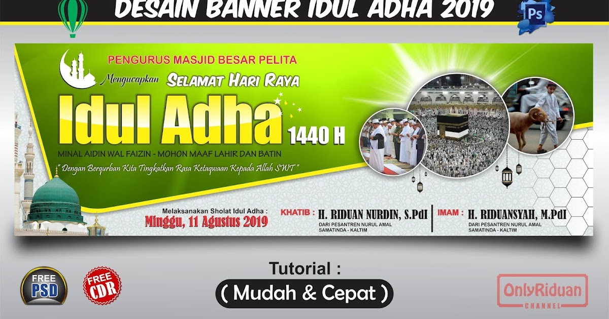  Desain  Spanduk Idul Adha 1440 H 2021 dengan CorelDRAW 