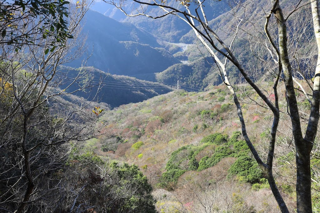 由卡社山稜線望向丹大溪谷以及丹大林道