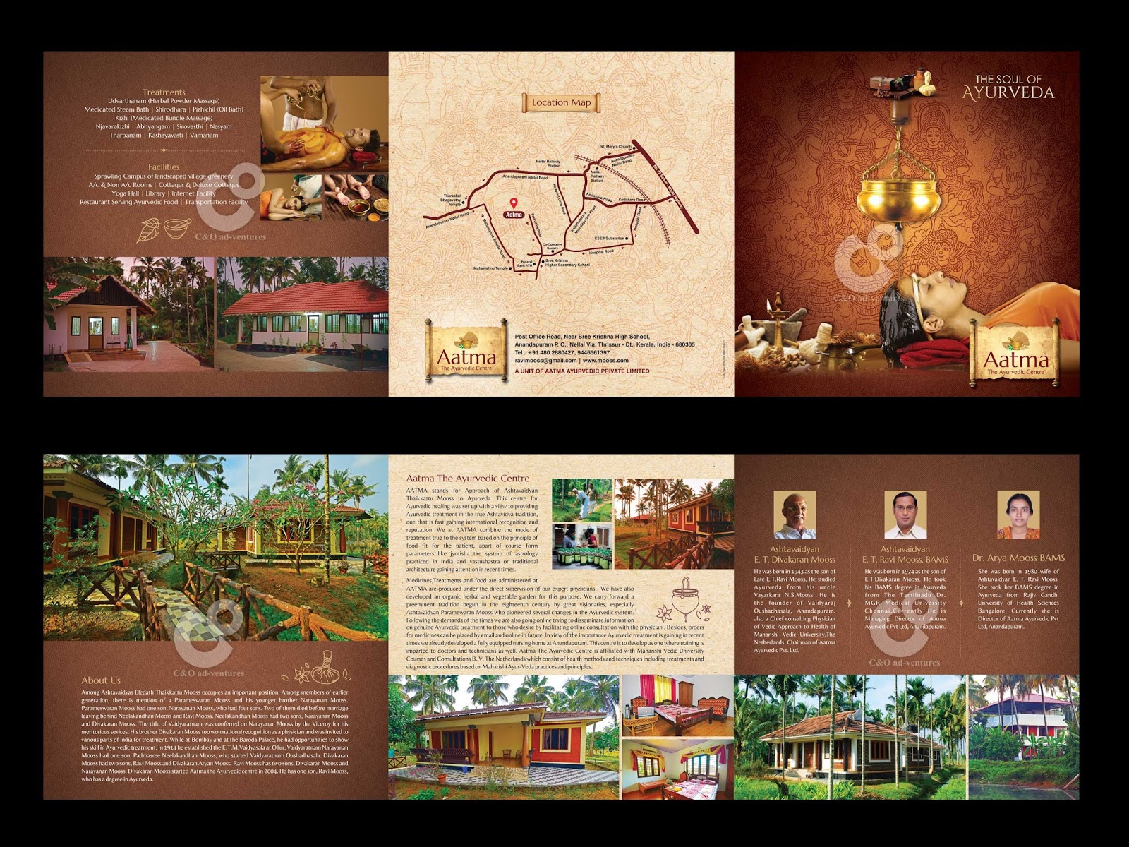 C & O adventures AATMA Ayurveda Brochure design