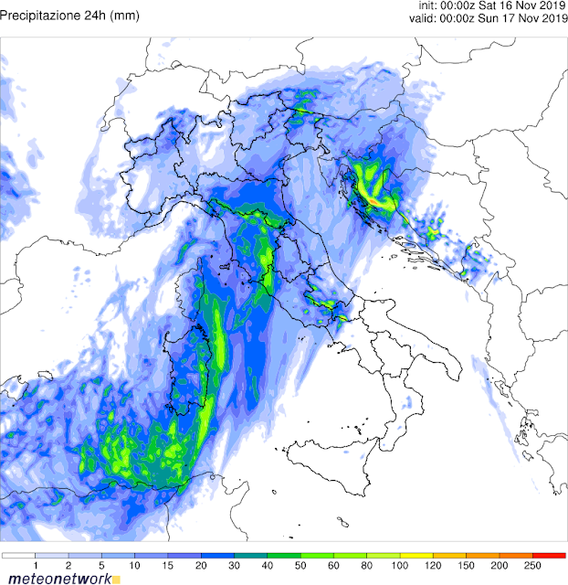 Precipitazioni 24 ore WRF Italia