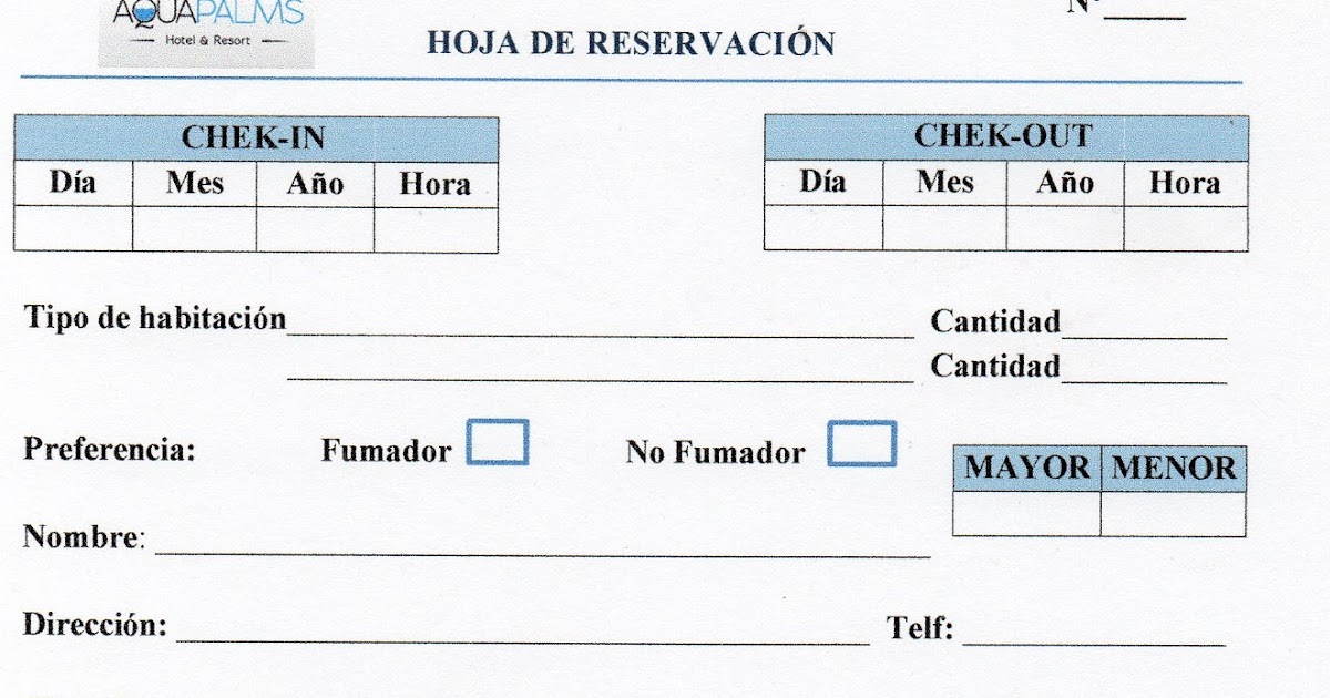 Formatos necesarios para realizar el checkin en un hotel