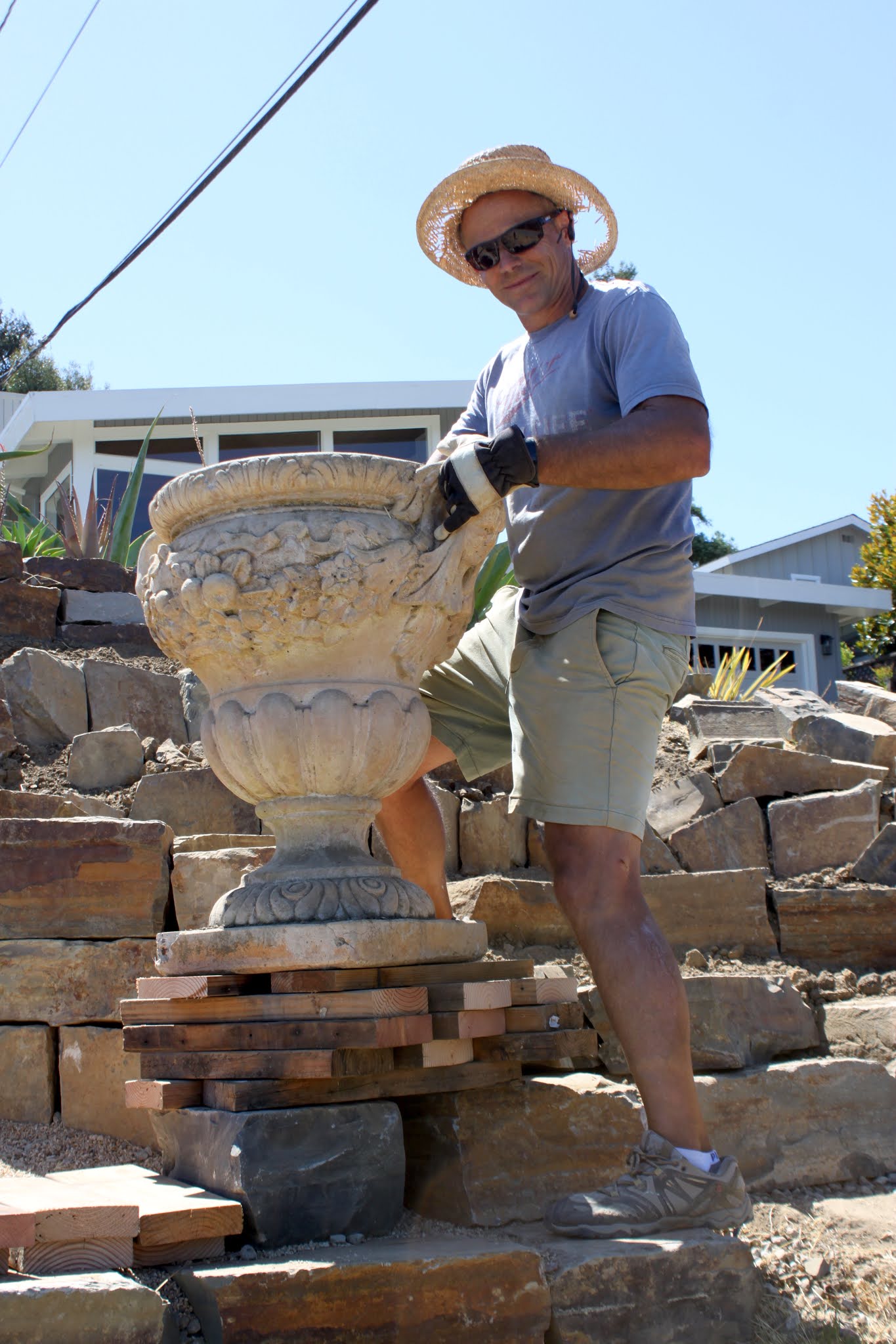 Moving Heavy Statuary in the Garden