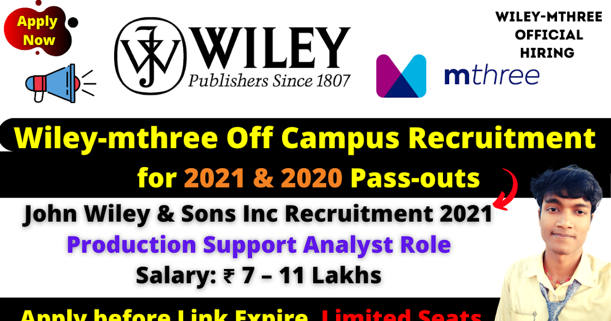 Wileymthree Internship Off Campus Drive 2021 John Wiley & Sons Inc