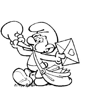 Smurf Coloring Pages,SMURF THE POSTMAN COLORING PAGES