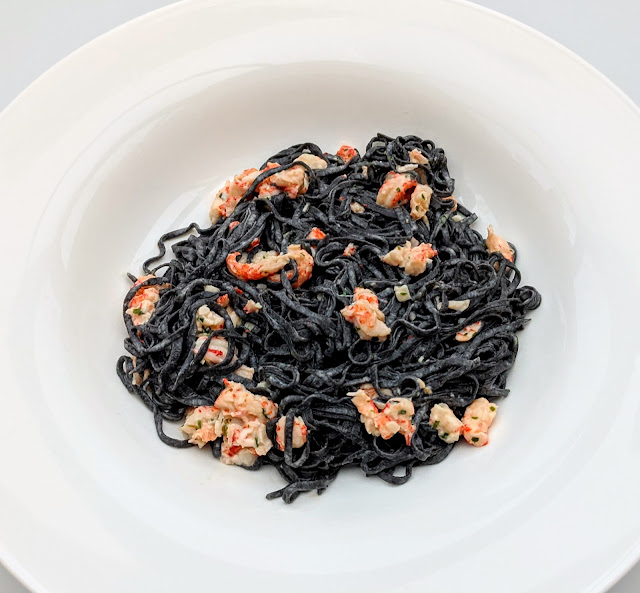 Squid ink spaghetti with crayfish Kitchen Exile