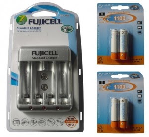 Rs. 360 for Fujicell Battery Charger BST-912B + Ni-CD 1100mAh AA Rechargeable Battery Set of 4 ~ FutureBazaar