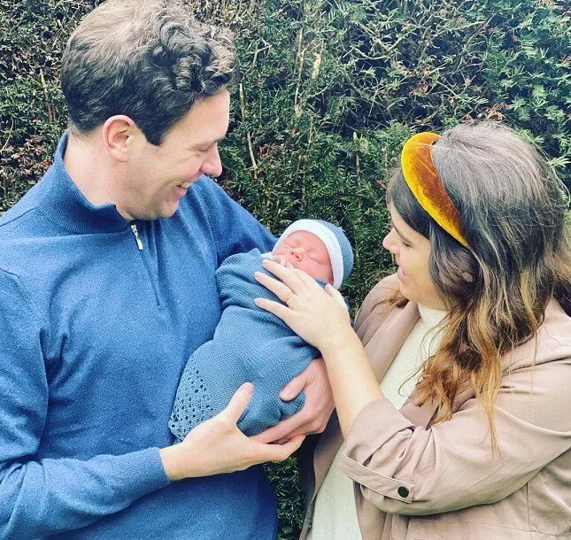 Baby August is Princess Eugenie and Jack Brooksbank's first child and her parents Andrew and Sarah Ferguson. Queen Elizabeth and Prince Philip