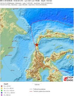 Cutremur major cu magnitudinea de 7,5 grade in Indonezia, Insula Sulawesi
