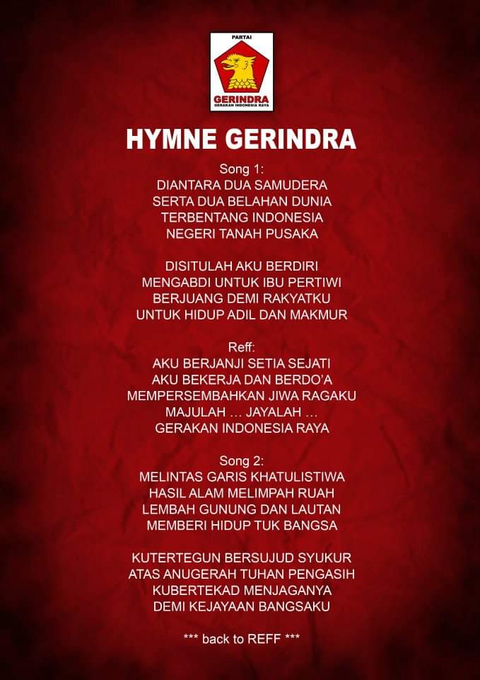 Hymne Partai Gerindra Hymne Partai Gerindra