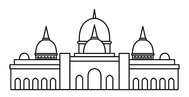 mewarnai gambar masjid anak paud