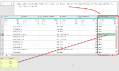 Power Query: Separar por filas múltiples columnas