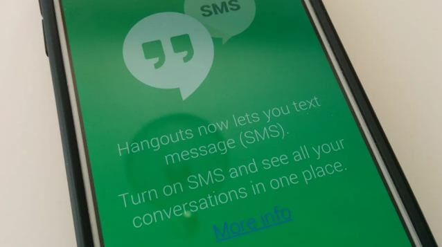 تعطيل, خدمة, الرسائل, القصيرة, SMS, من, تطبيق, Hangouts