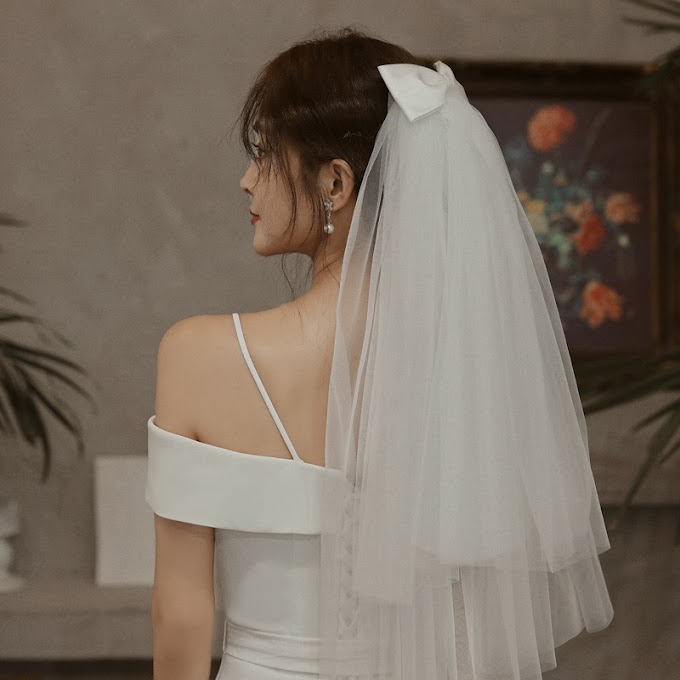 Lúp cô dâu, khăn voan cô dâu 4 lớp phồng đẹp đính nơ - Deal Xu Hướng Giảm  50% Nhiều Sản Phẩm