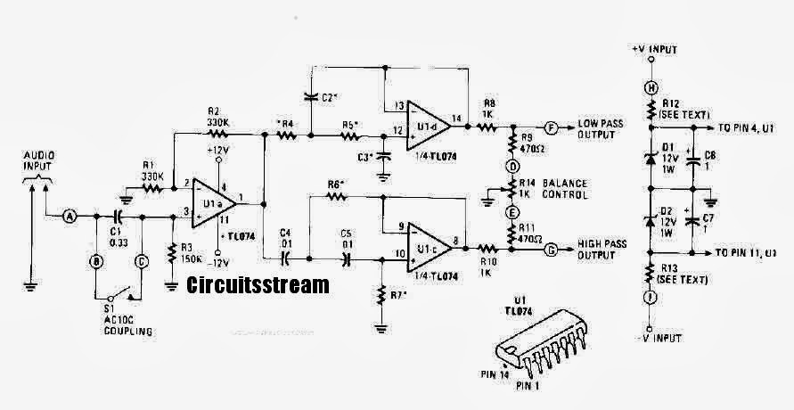 Active Crossover Circuit Diagram with TL074 | Super Circuit Diagram