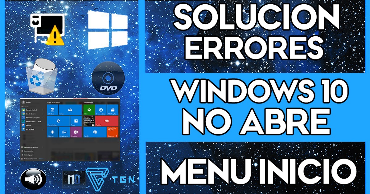 Solución Errores Windows 10 No Abre Menú Inicio con (FinWin10
