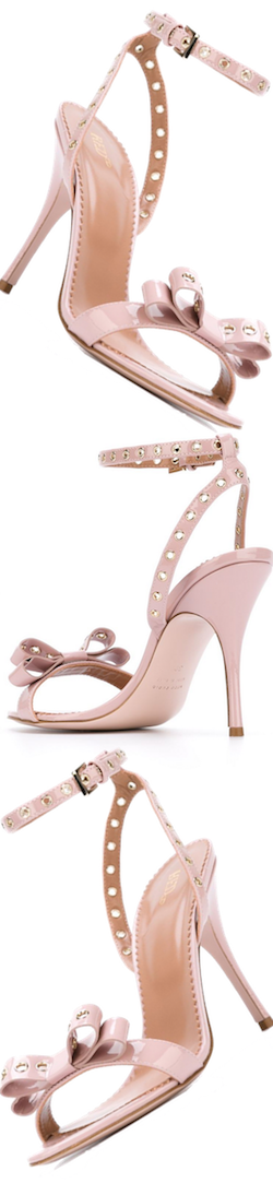 RED VALENTINO Stiletto Sandals in Pink Calf Leather