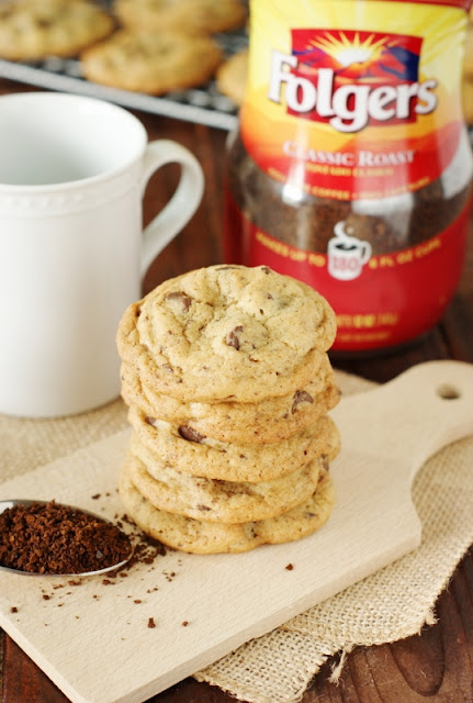Coffee Chocolate Chip Cookies ~ Give traditional chocolate chip cookies a tasty coffee twist ... with a little hit of instant coffee granules!   www.thekitchenismyplayground.com