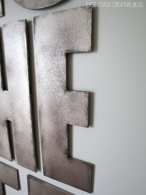 Faux Industrial Metal Letters {Tutorial} | East Coast Creative