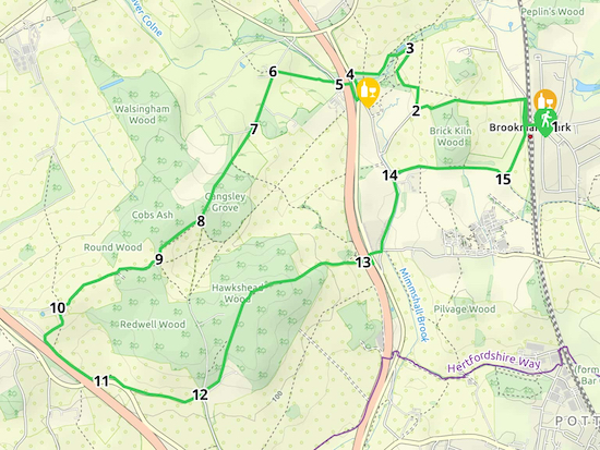 Directions To 85 North Hertfordshire Walker: Walk 85: North Mymms Park S Loop