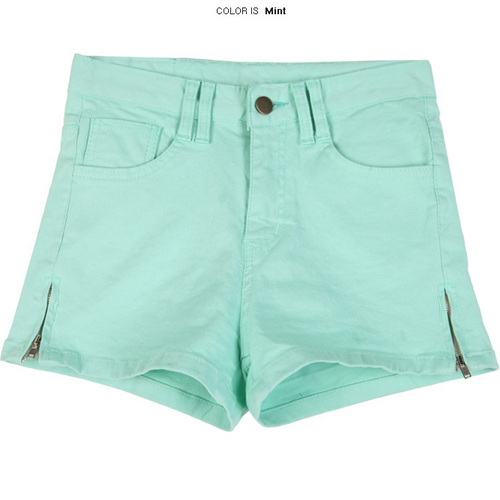 [Stylenanda] Pastel Shorts With Side Zippers KSTYLICK Latest Korean