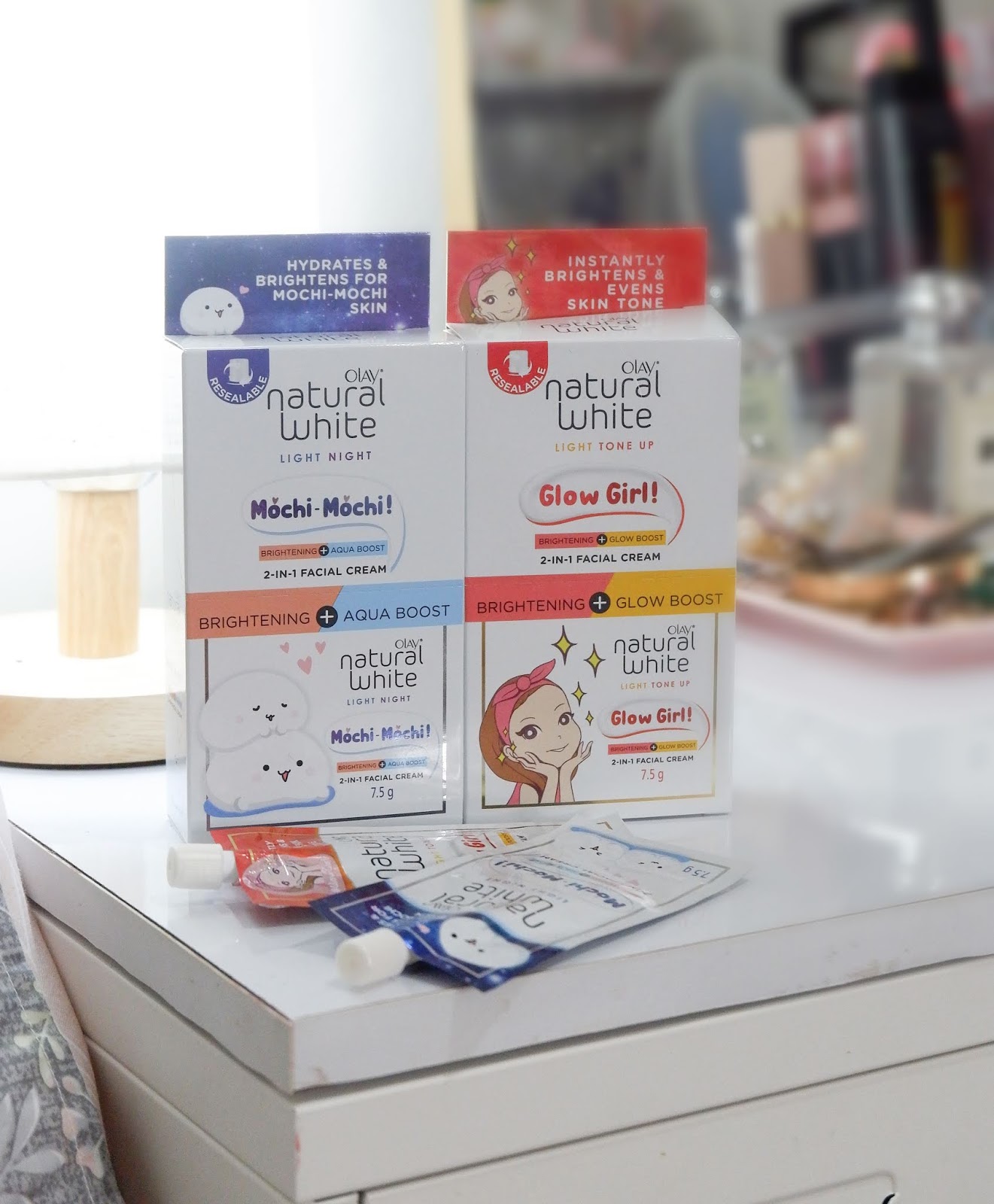 OLAY'S LATEST PRODUCT NATURAL WHITE MOCHIMOCHI & GLOW GIRL FACIAL