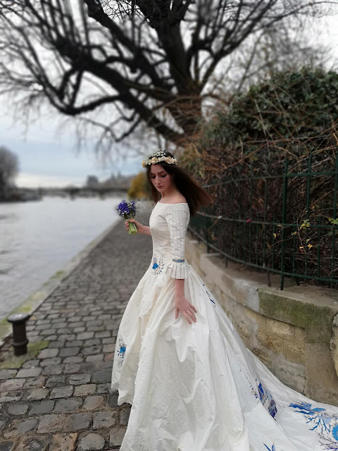 robe de mariée peinte à la main