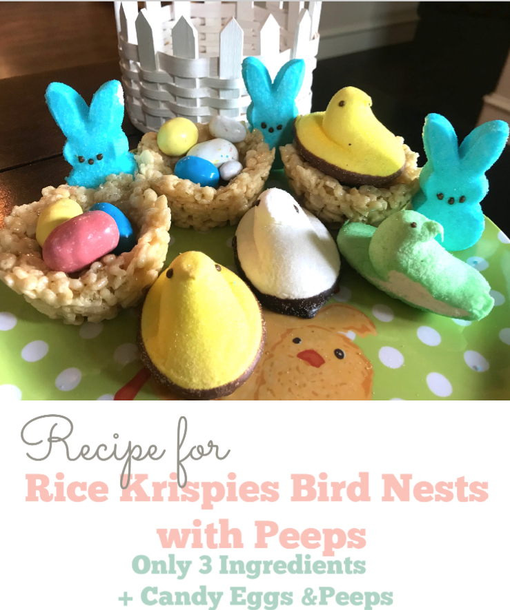 Recipe Rice Krispy Treat Bird Nests with Peeps! Dallas Mom Blog and Fort Worth Mom Blogger