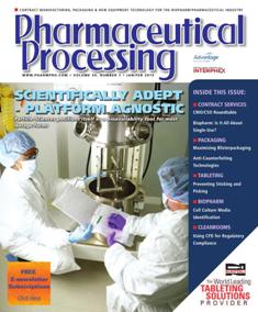 Pharmaceutical Processing 2015-01 - January & February 2015 | ISSN 1049-9156 | TRUE PDF | Mensile | Professionisti | Farmacia | Tecnologia | Ricerca | Distribuzione
Pharmaceutical Processing is the only pharmaceutical publication focused on delivering practical application information with comprehensive updates on trends, techniques, services, and new technologies that are available in the industry. Spanning from development through the commercial manufacturing process, our editorial delivery assists 25,000 industry professionals in their day-to-day job functions, and in-turn, helps their companies bring new drugs to market faster, with greater efficiency and the highest quality.