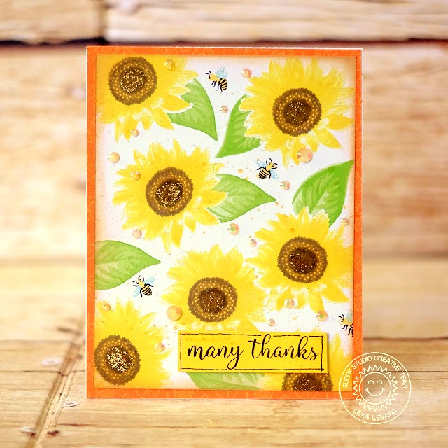 Sunny Studio Stamps: Sunflower Fields Thank You Card by Lexa Levana Sunny Studio Stamps: Sunflower Fields Thank You Card by Lexa Levana