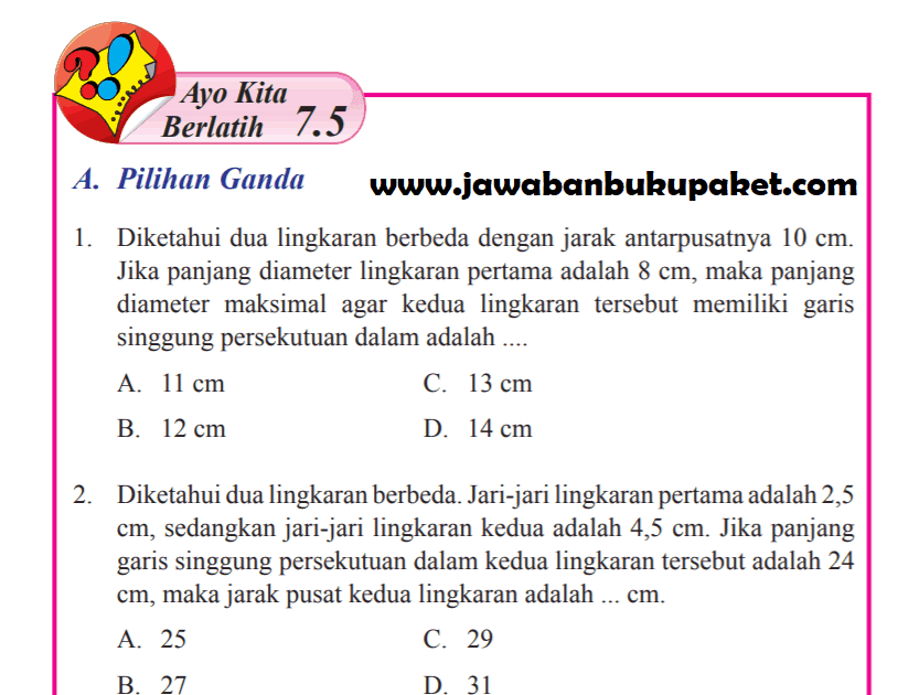 Lengkap Jawaban Matematika Kelas 8 Ayo Kita Berlatih 7 5 Halaman 110 111 Kunci Jawaban Buku Paket Terbaru Lengkap Bukupaket