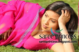 South indian actress Srijana shocking exposure in pink sari stills