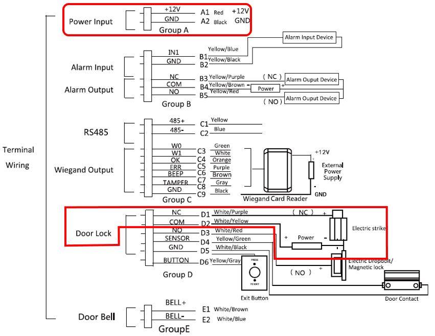 Подключение ds kv6113 wpe1 электромеханического замка