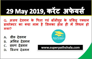 Daily Current Affairs Quiz 29 May 2019 in Hindi