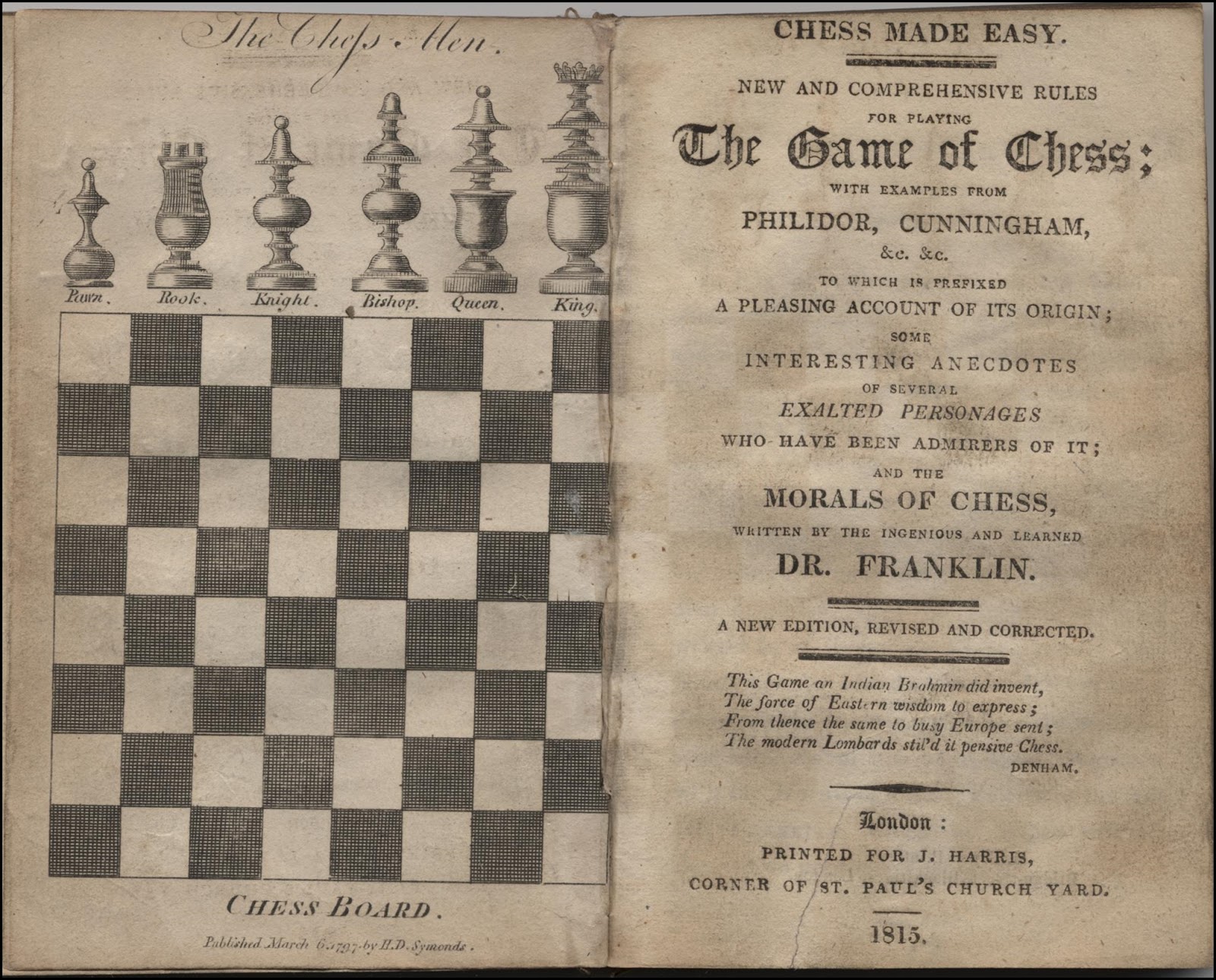Chess Made Easy. New and Comprehensive Rules for Playing the Game of Chess.  - Raptis Rare Books