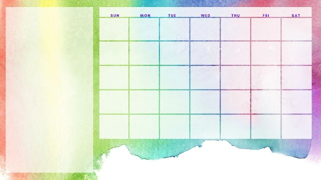 Rainbow calendar - free