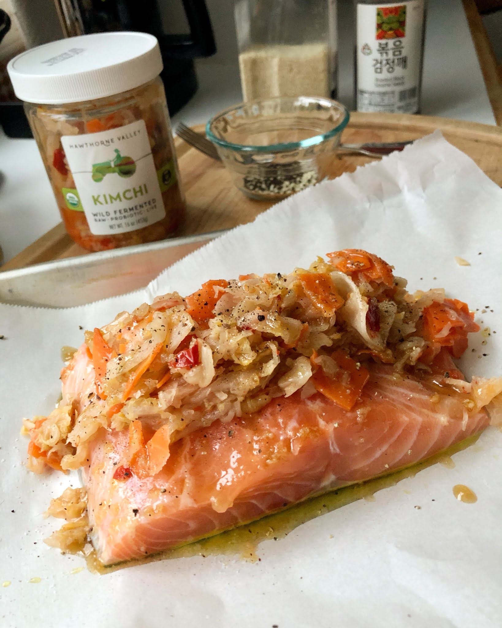 Kimchi Roasted Salmon