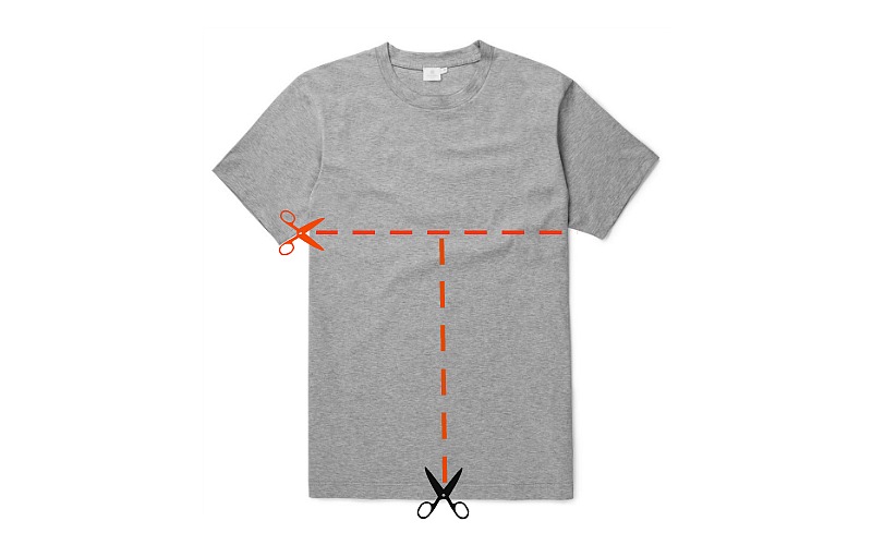 Как укоротить футболку по длине