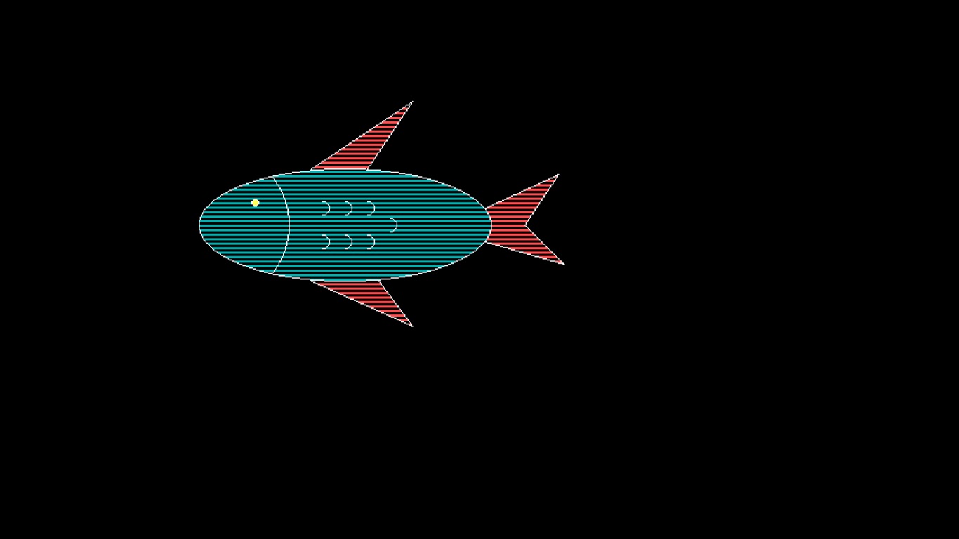 CODING BCA.: C Program for Drawing a Fish and Color it
