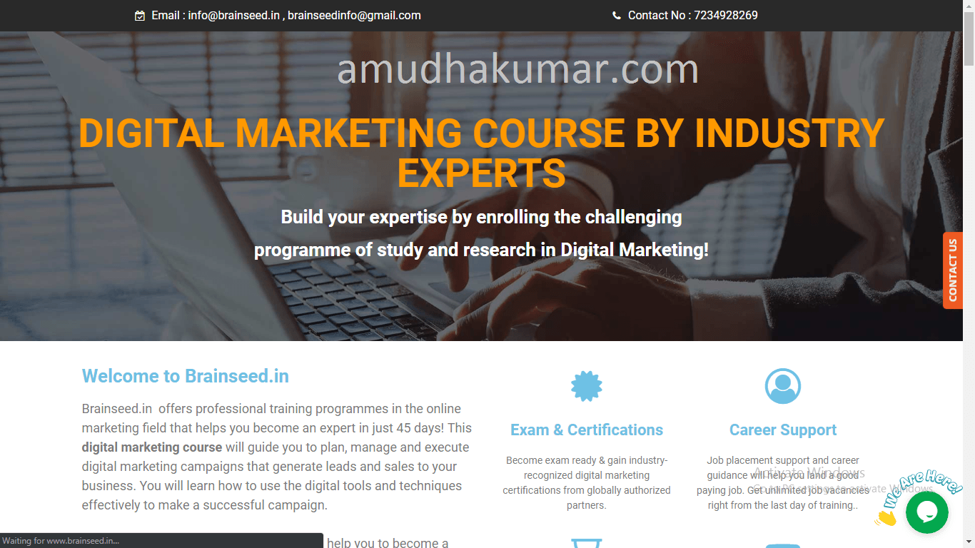 Brain Seed Digital marketing training institute in chennai Amduhakumar