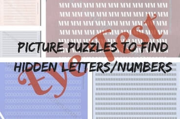 Eye Test - Picture Puzzles to Find Hidden Letters/Numbers