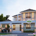 Elegant sloping roof 2439 sq-ft home design