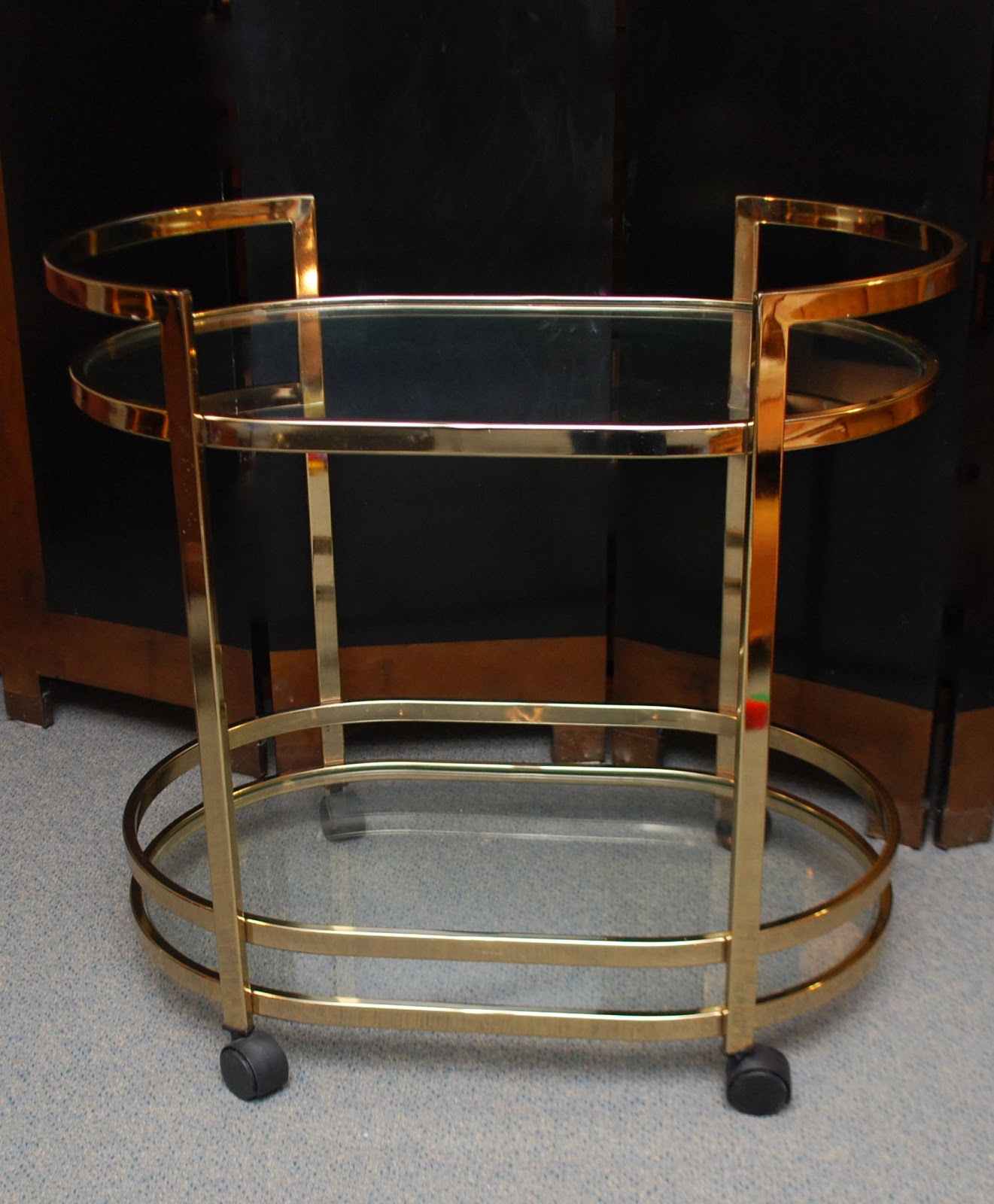 Tribute 20th Decor Vintage Brass Bar Cart