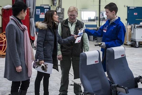 Princess Marie wore Parajumpers fur hood coat. Princess carried Yves Saint Laurent bag. Princess Marie attend autism conference in Nuuk.