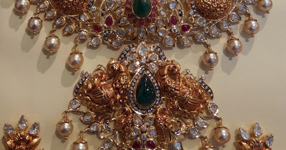 Peacock Pachi Long Haram - Jewellery Designs