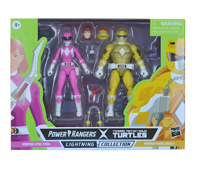 Mighty Morphin Power Rangers x Teenage Mutant Ninja Turtles Lightning Collection Yellow Ranger Michelangelo & Pink Ranger April O’Neil Action Figure 2-Pack by Hasbro
