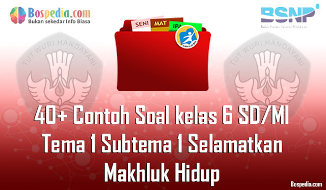 40+ Contoh Soal untuk kelas 6 SD/MI Tema 1 Subtema 1 Selamatkan Makhluk Hidup