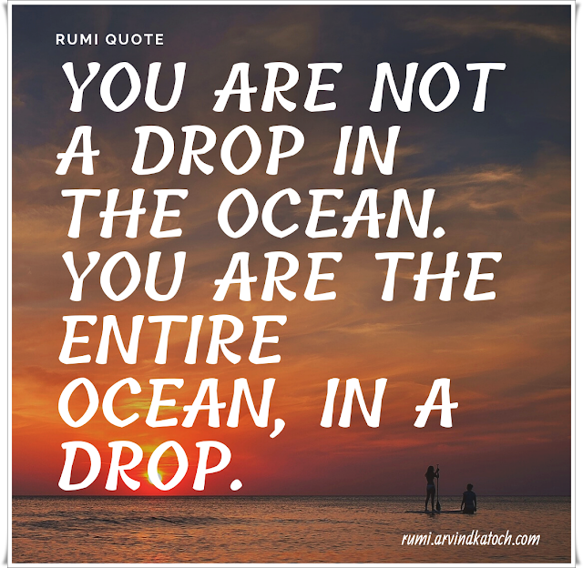 Rumi, Quote, drop, ocean,