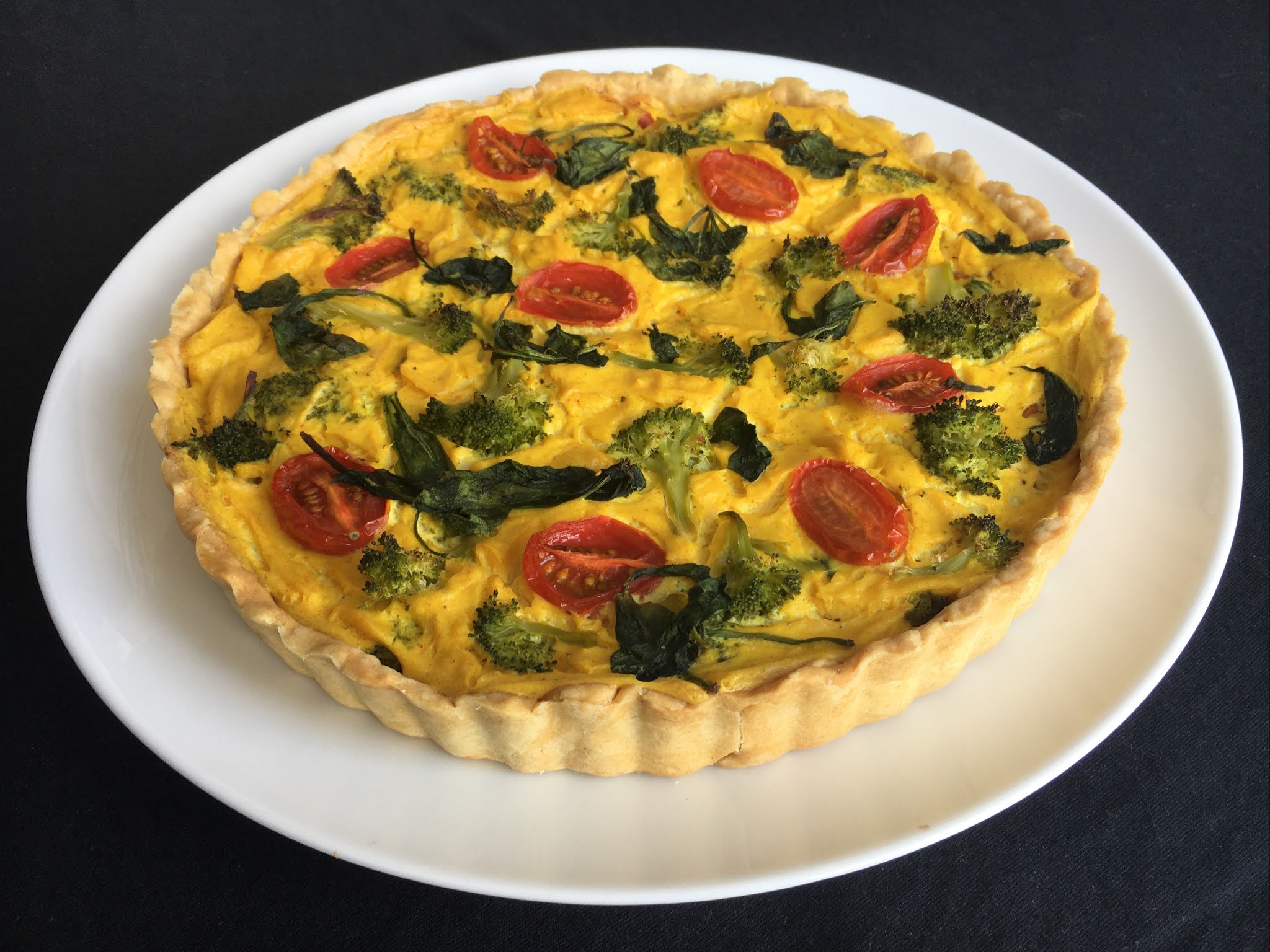 Broccoli, Tomato and Spinach Quiche (Vegan + Nut Free) Susiechef