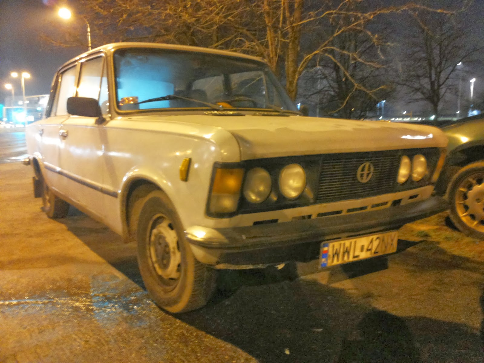 Old Parked Cars Warsaw Warsaw by night 1984 FSO 125p 1.5L
